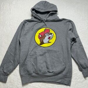 Bucees Beaver Gray Hoodie Pullover Sweatshirt Small S Mens